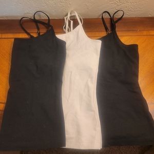 PINK VS (3) Two black and one white tank top.
